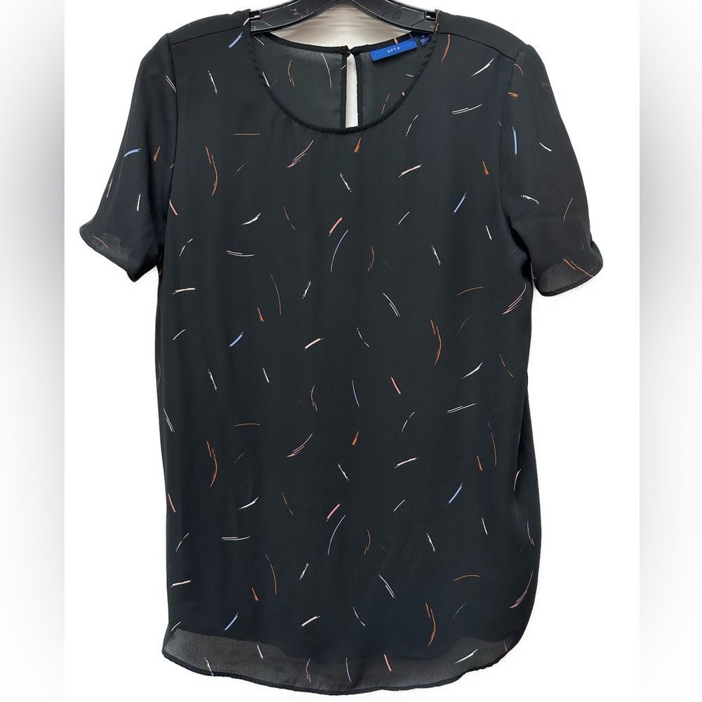Apt 9 Black Print Top Size M